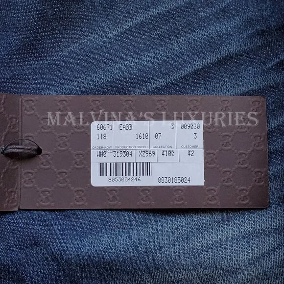 GUCCI JEANS FLARED DENIM PANTS w INTERLOCKING G LOGO CHAIN HARDWARE sz 42 / US 6 - Picture 13 of 14